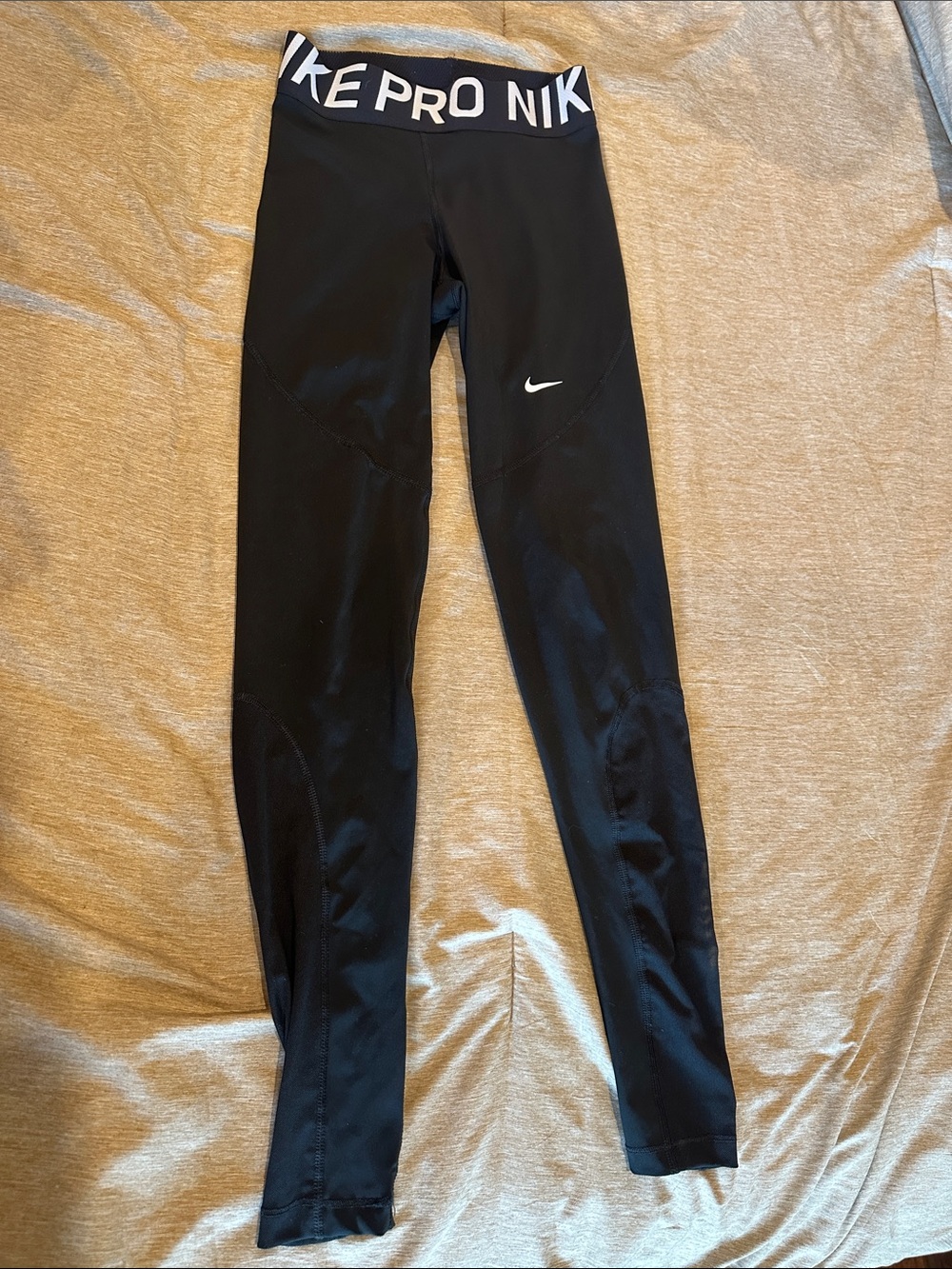 Nike Black Kids Performance Leggings with White Swoosh